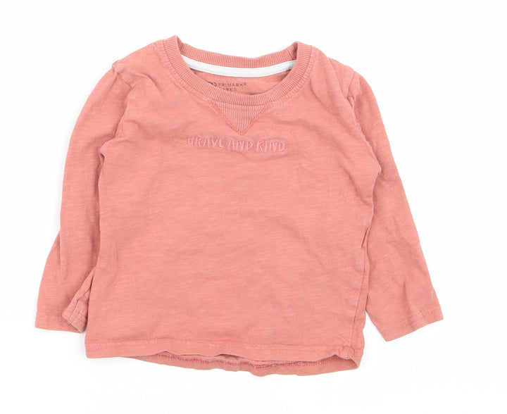 Primark Girls Pink   Basic T-Shirt Size 12-18 Months
