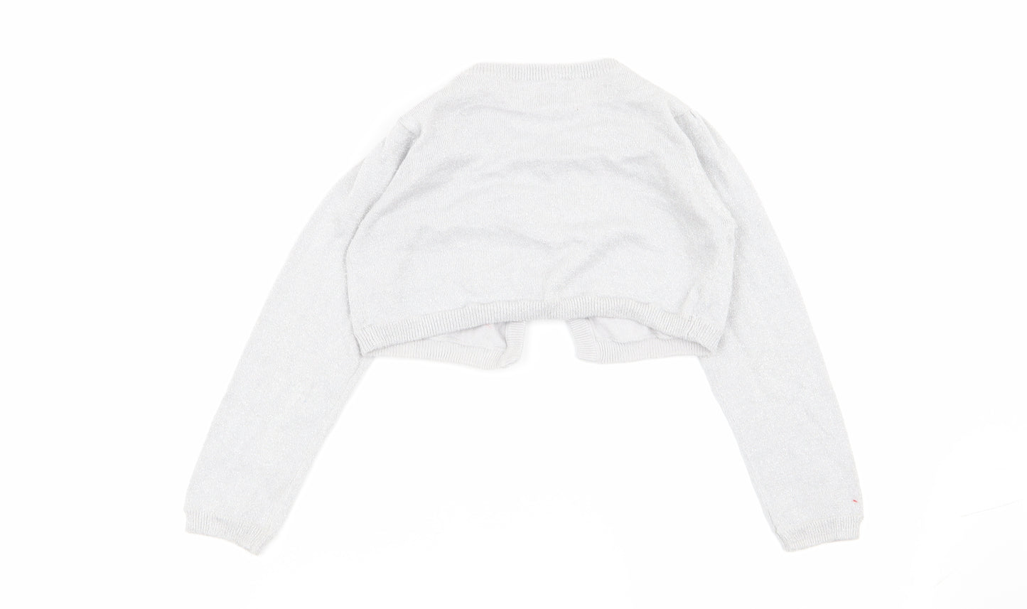 BHS Girls Silver   Cardigan Jumper Size 5-6 Years