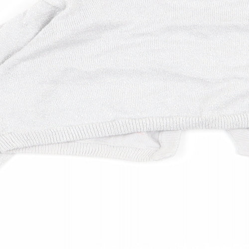 BHS Girls Silver   Cardigan Jumper Size 5-6 Years