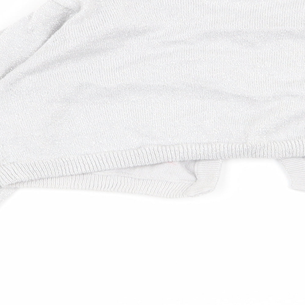 BHS Girls Silver   Cardigan Jumper Size 5-6 Years
