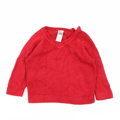 M&Co Girls Red   Pullover Jumper Size 6-9 Months