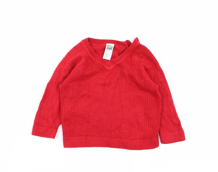 M&Co Girls Red   Pullover Jumper Size 6-9 Months
