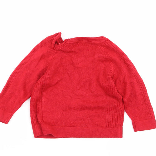 M&Co Girls Red   Pullover Jumper Size 6-9 Months
