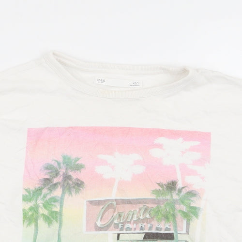 M&S Girls White   Basic T-Shirt Size 7-8 Years
