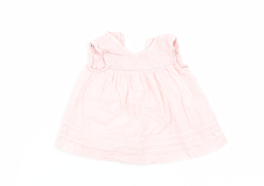 Front view of Asda George girls’ pink fit & flare, size 0-3, months