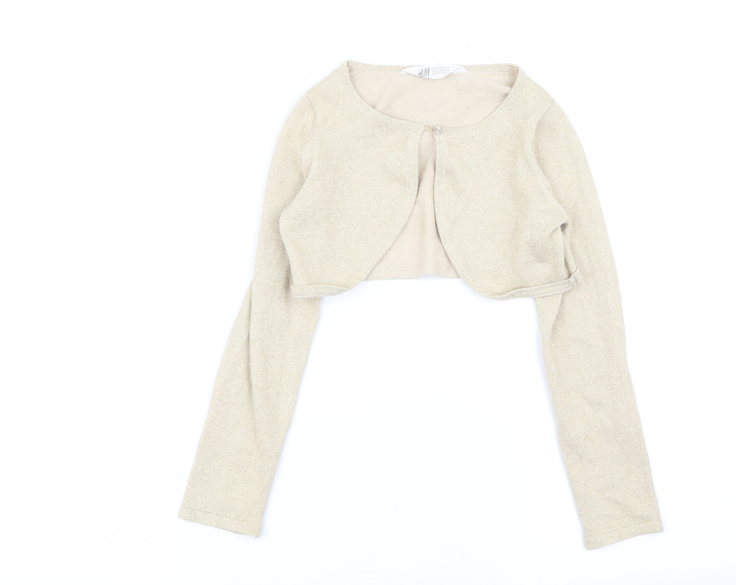 H&M Girls Gold   Cardigan Jumper Size 8-9 Years