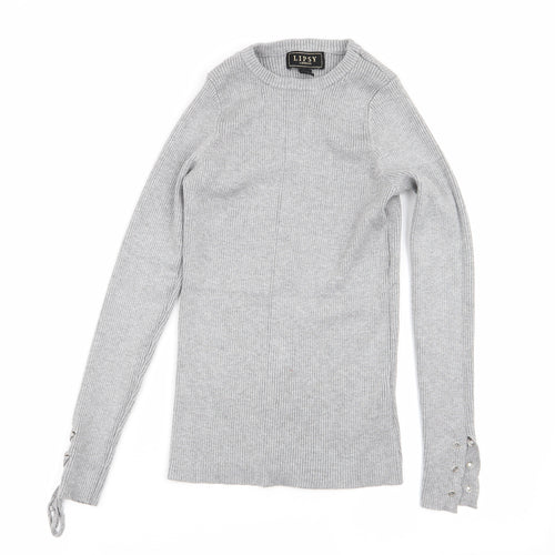 Lipsy Womens Grey   Basic T-Shirt Size 8