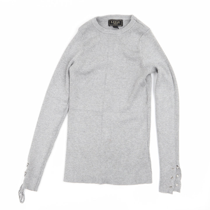 Lipsy Womens Grey Basic T-Shirt Size 8