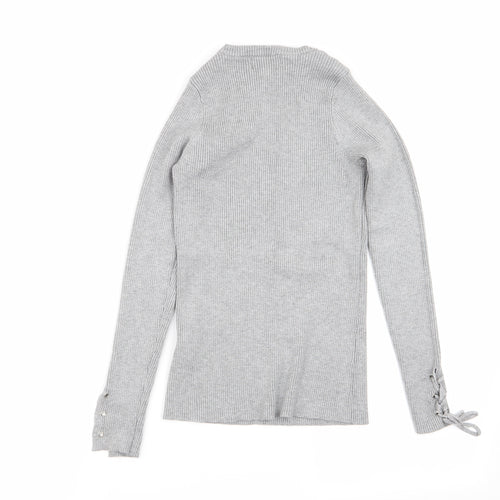 Lipsy Womens Grey   Basic T-Shirt Size 8