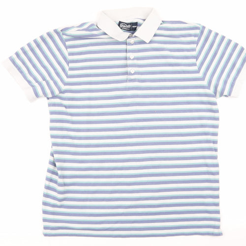 fabric 8 Mens Multicoloured Striped   Polo Size M