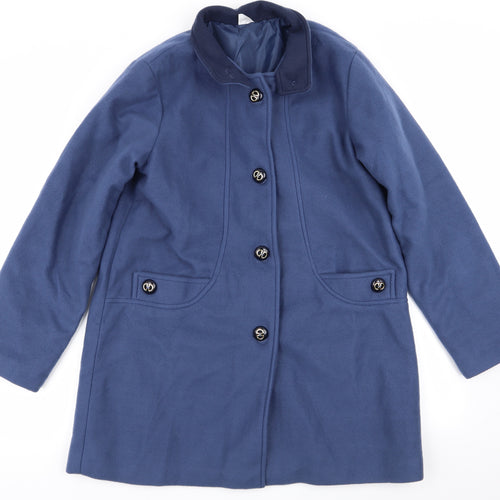 Gabriella Vicenga Womens Blue   Overcoat Coat Size 14