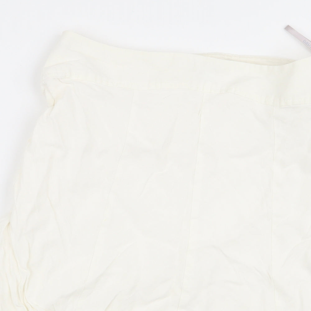 Oasis Womens White   Flare Skirt Size 10