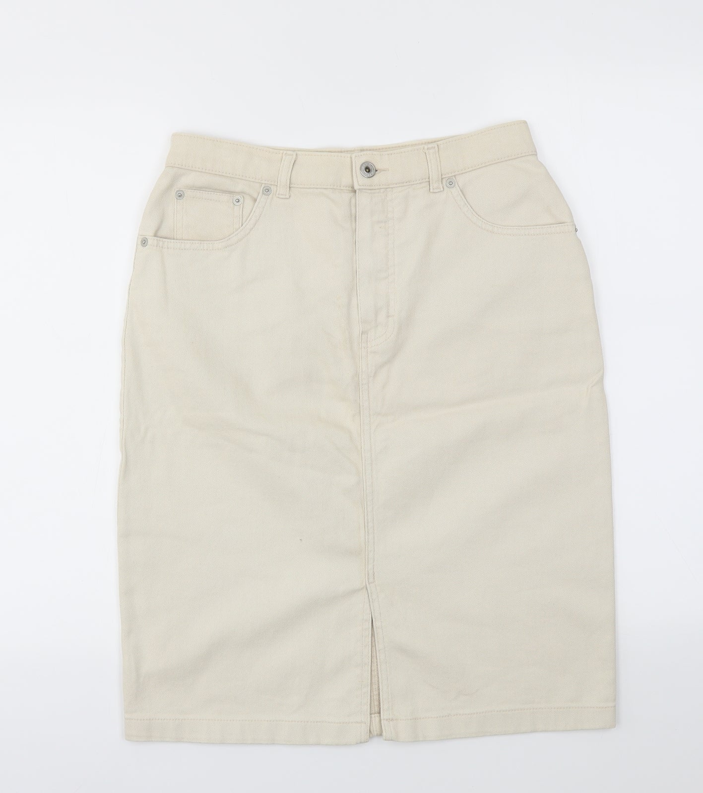 M&S Womens Beige   A-Line Skirt Size 12