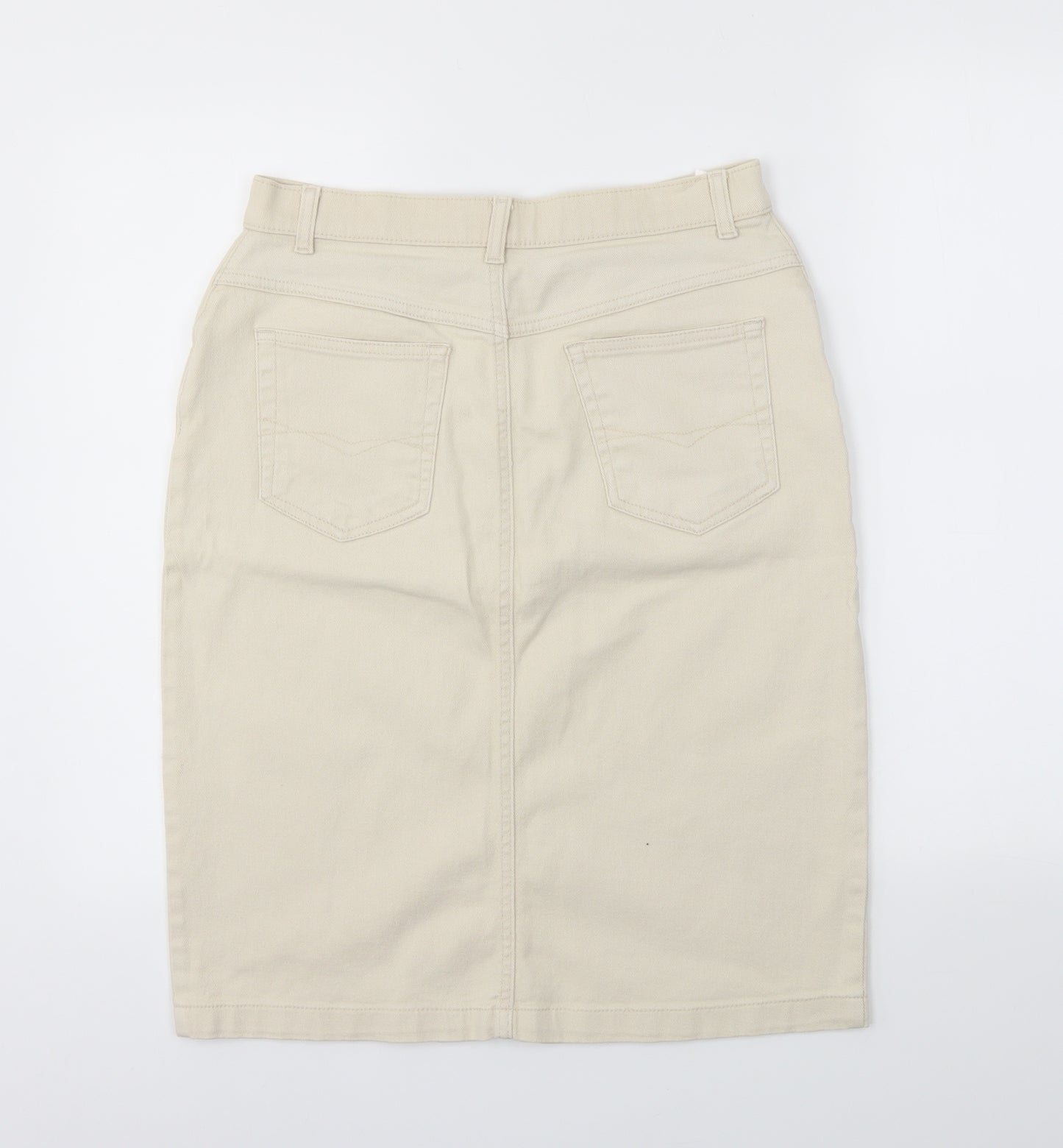 M&S Womens Beige   A-Line Skirt Size 12