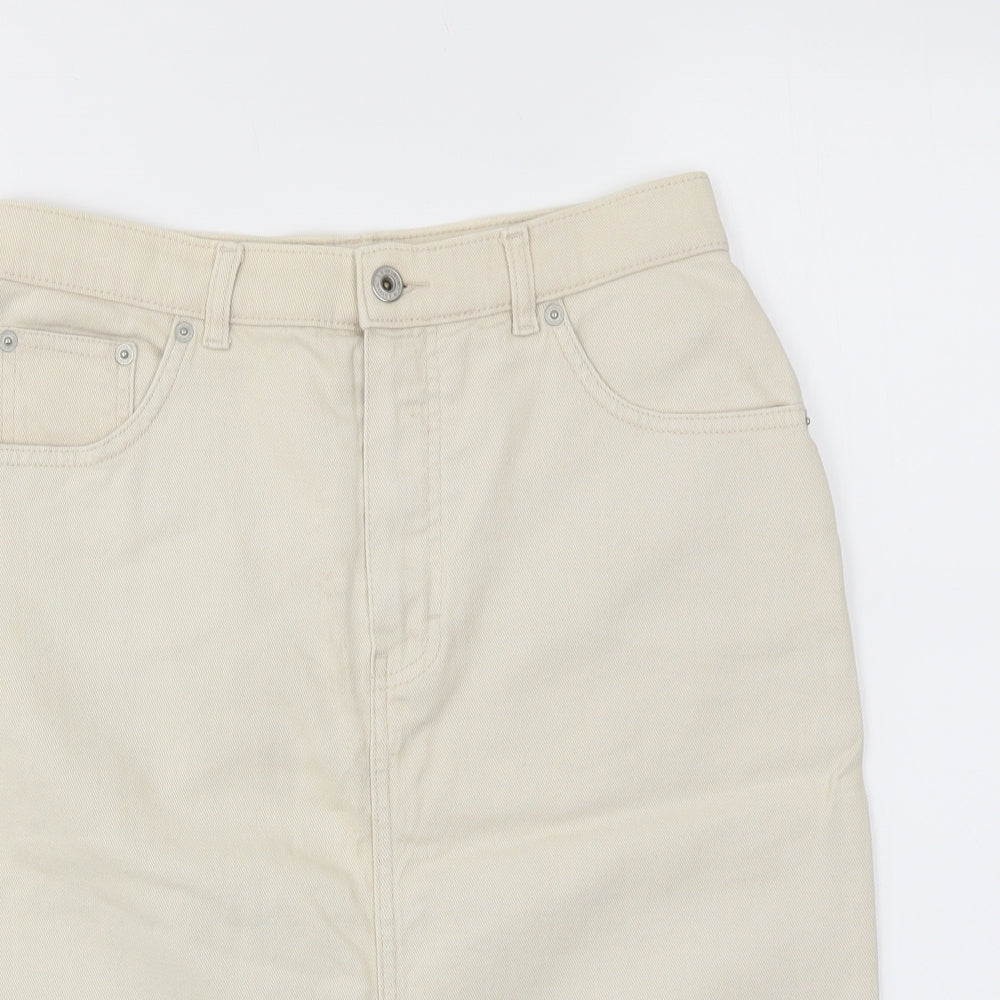 M&S Womens Beige   A-Line Skirt Size 12