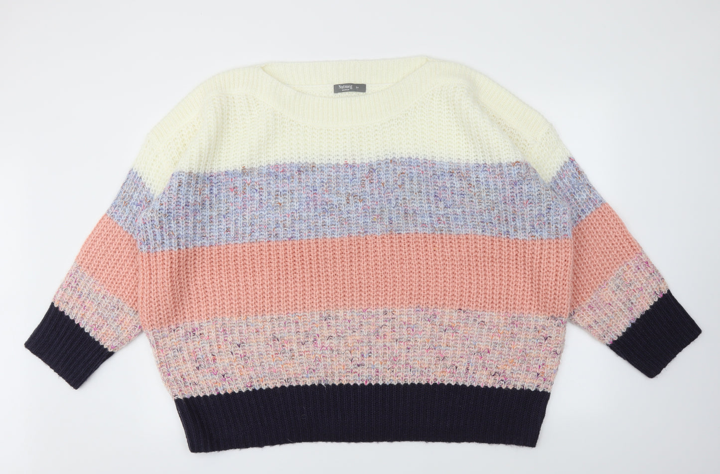 Nutmeg Womens Multicoloured Striped  Pullover Jumper Size 24