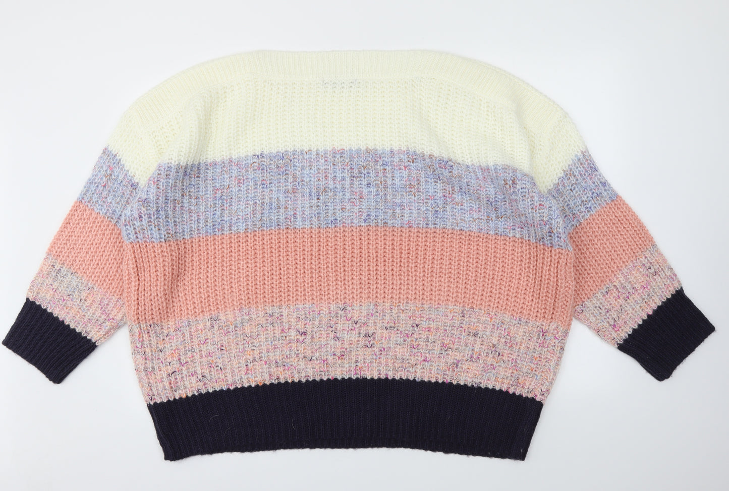 Nutmeg Womens Multicoloured Striped  Pullover Jumper Size 24