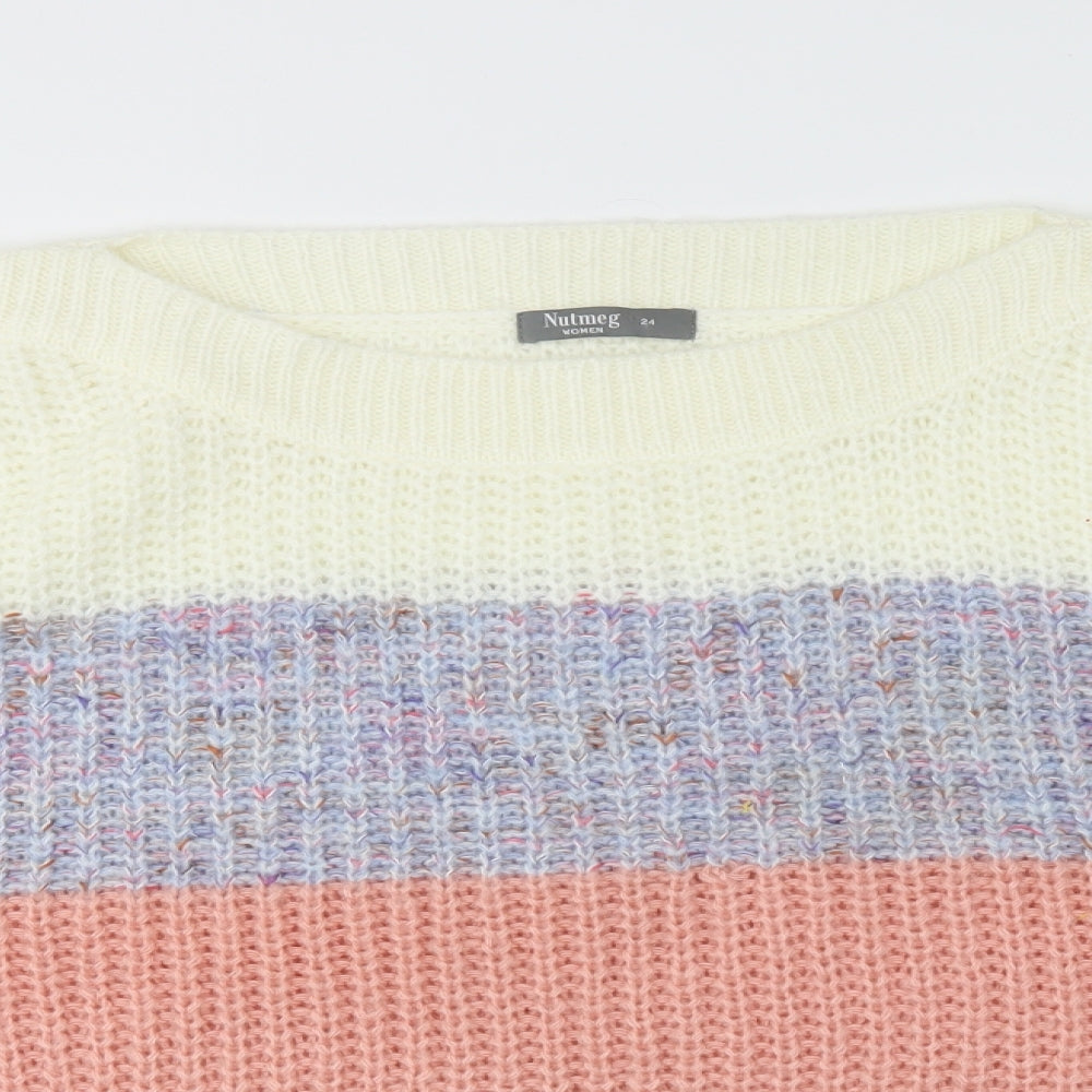 Nutmeg Womens Multicoloured Striped  Pullover Jumper Size 24