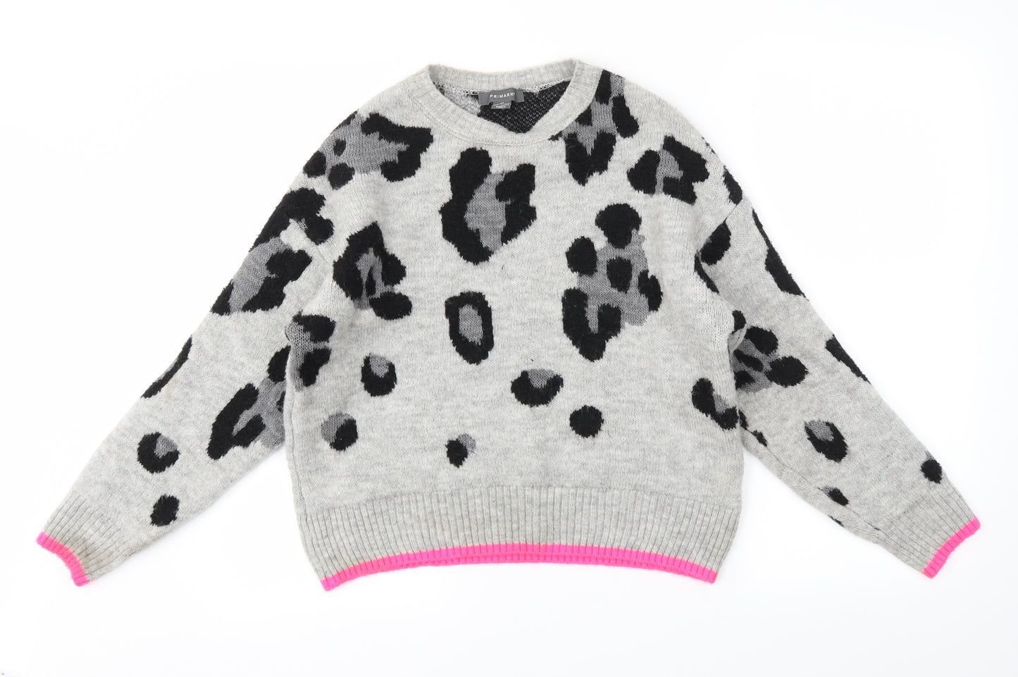 Primark Womens Grey Animal Print  Pullover Jumper Size XS