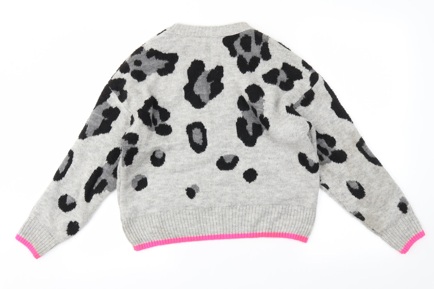 Primark Womens Grey Animal Print  Pullover Jumper Size XS