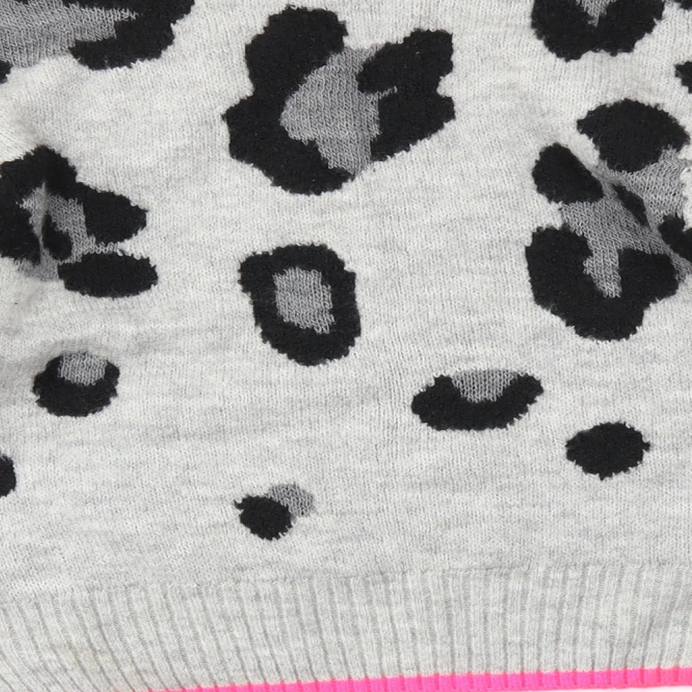 Primark Womens Grey Animal Print  Pullover Jumper Size XS