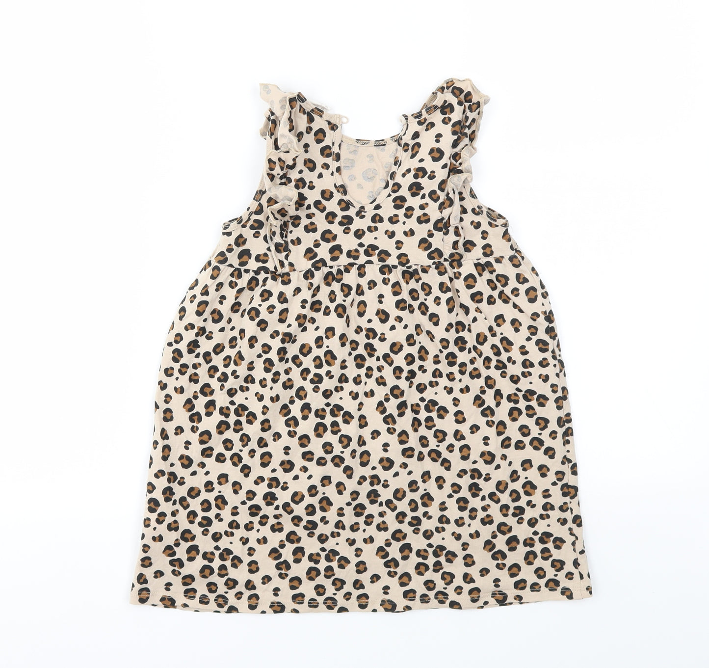 H&M Girls Brown Animal Print  Fit & Flare  Size 3-4 Years