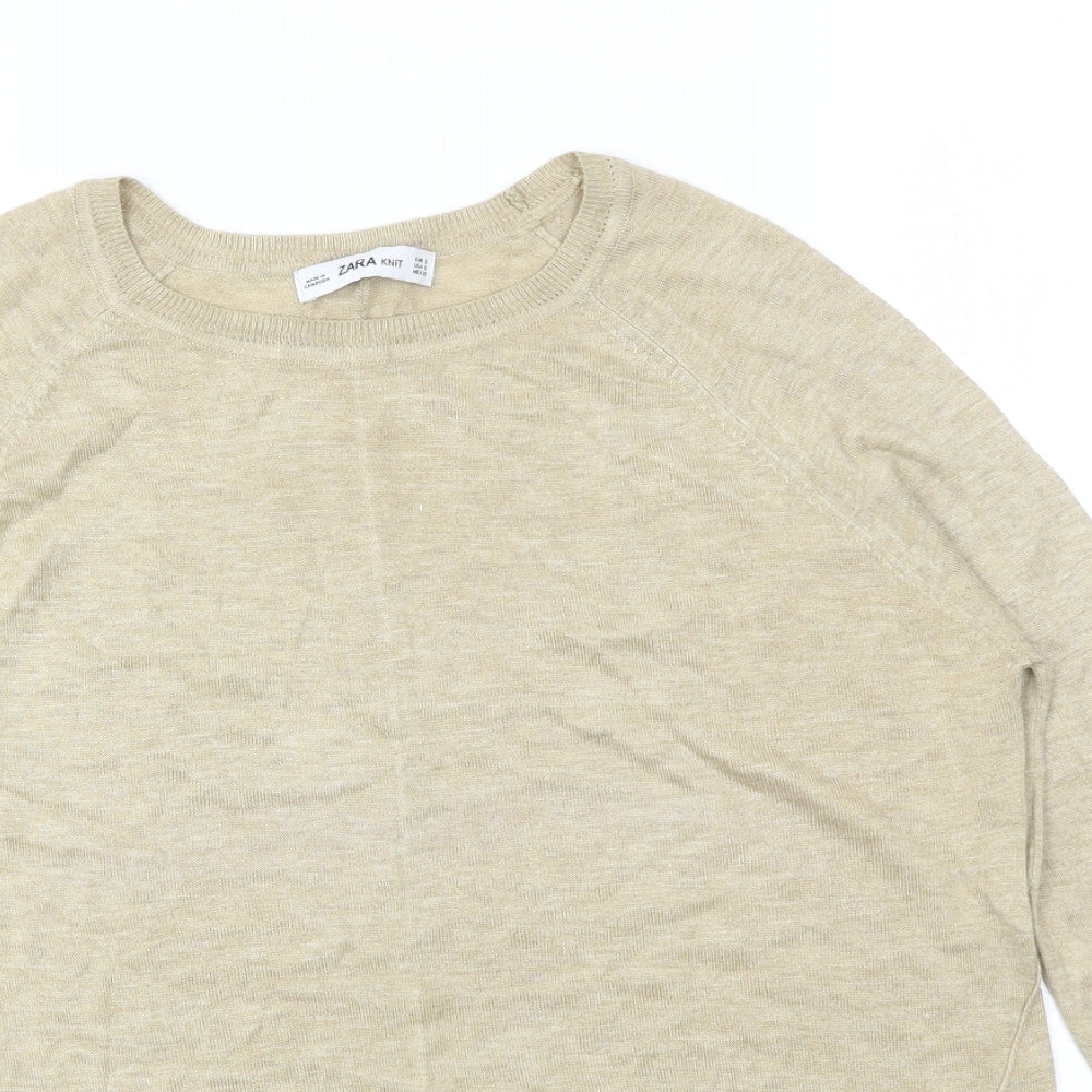 Zara Womens Gold   Basic T-Shirt Size S
