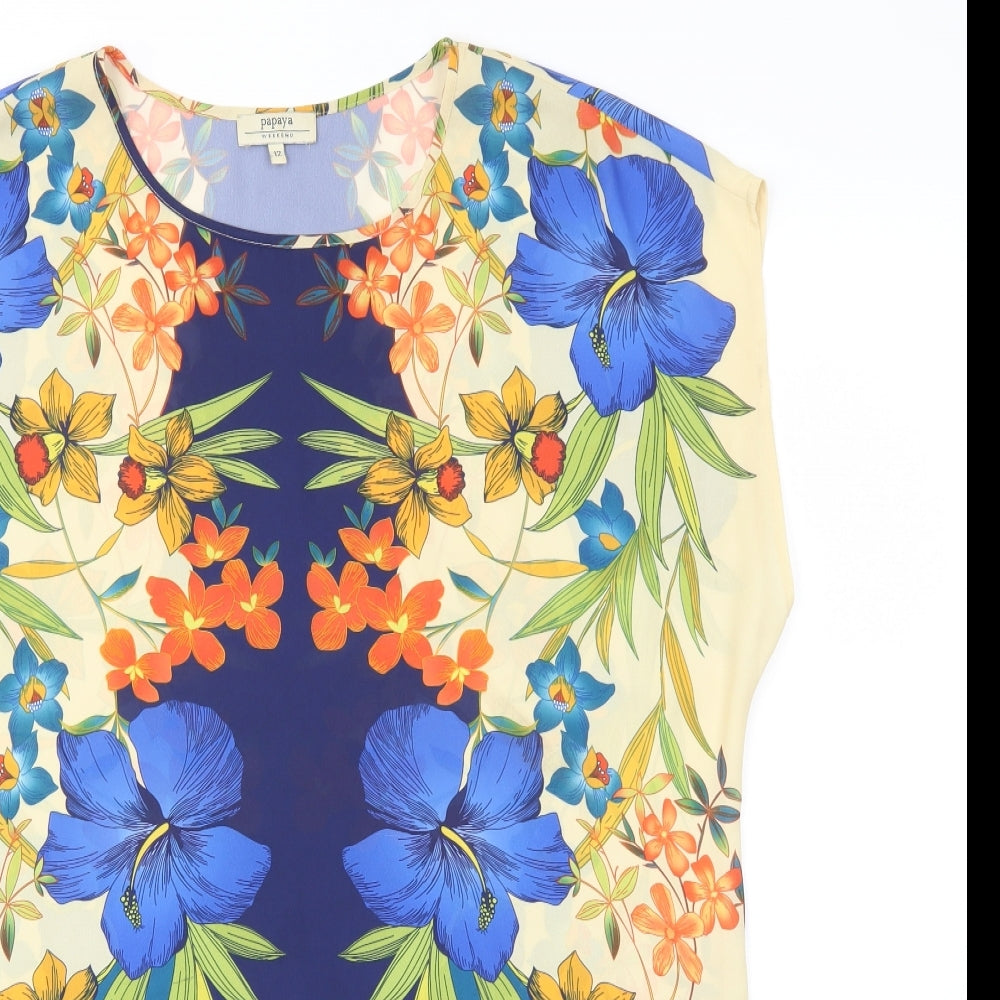 Papaya Womens Multicoloured Floral  Basic Blouse Size 12