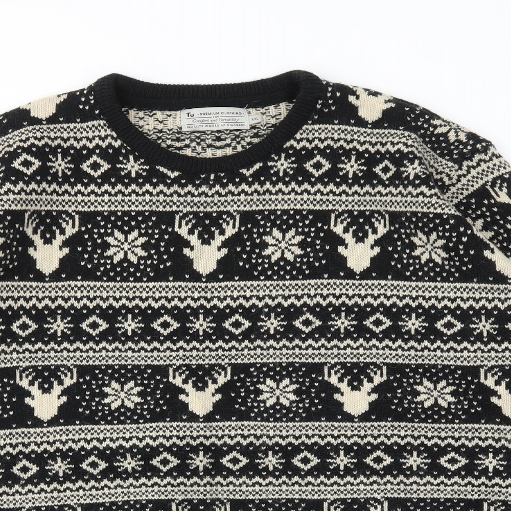 TU Mens Multicoloured Animal Print  Pullover Sweatshirt Size 2XL