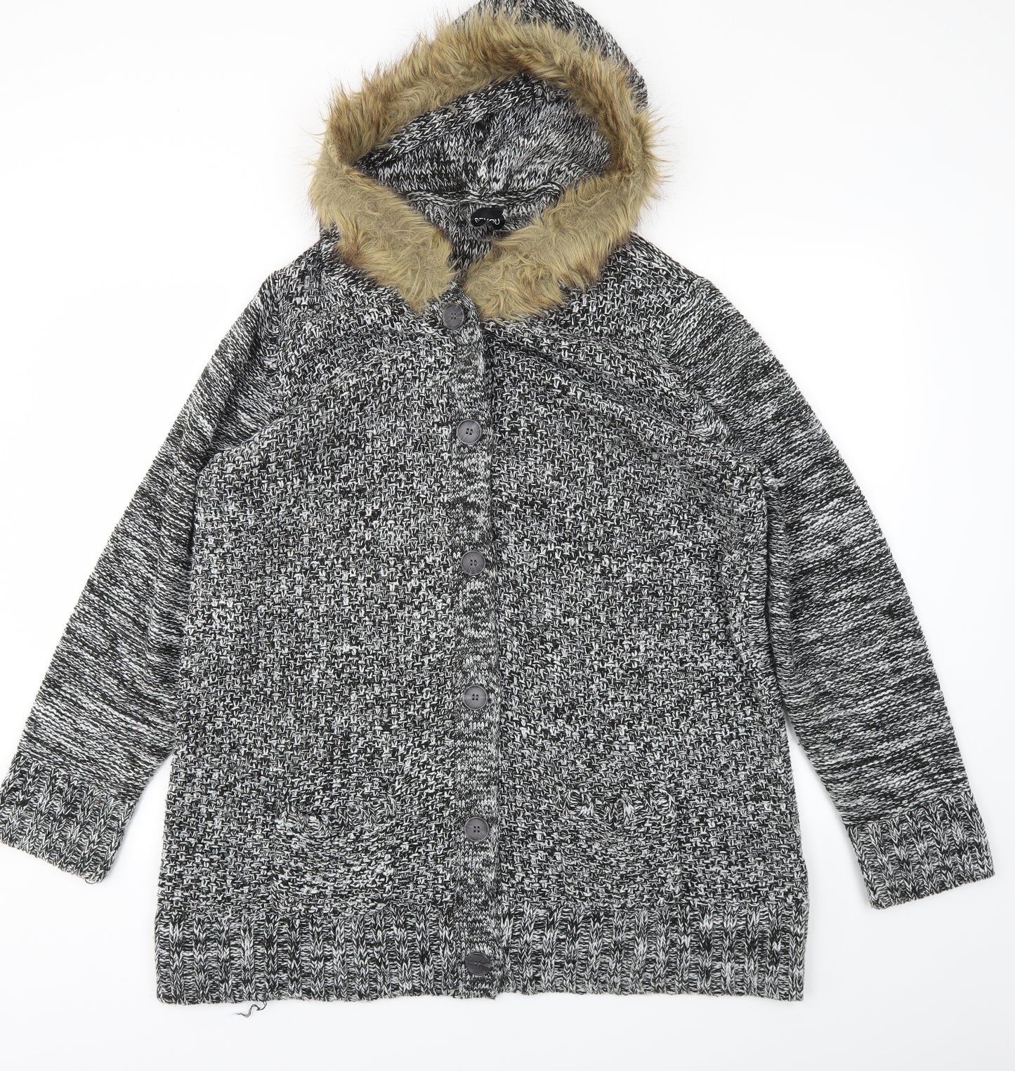 BE YOU  Womens Grey   Cardigan Jumper Size 20