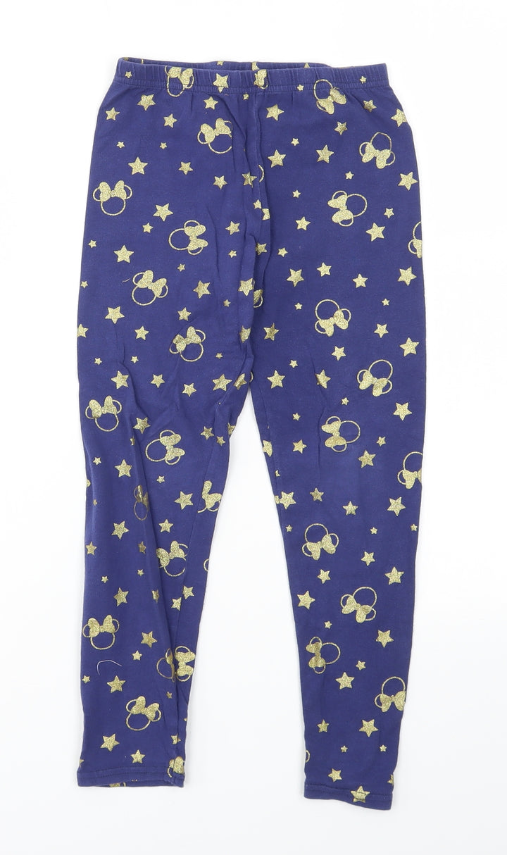 Disney Girls Blue Animal Print Jegging Trousers Size 8 Years