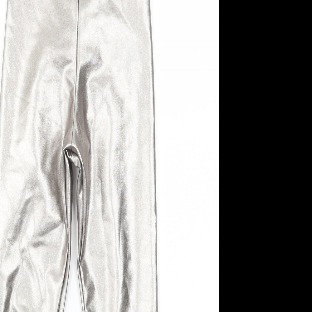 Zara Girls Silver   Jegging Trousers Size 7 Years