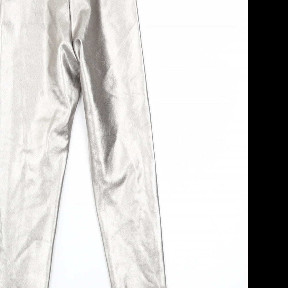 Zara Girls Silver   Jegging Trousers Size 7 Years