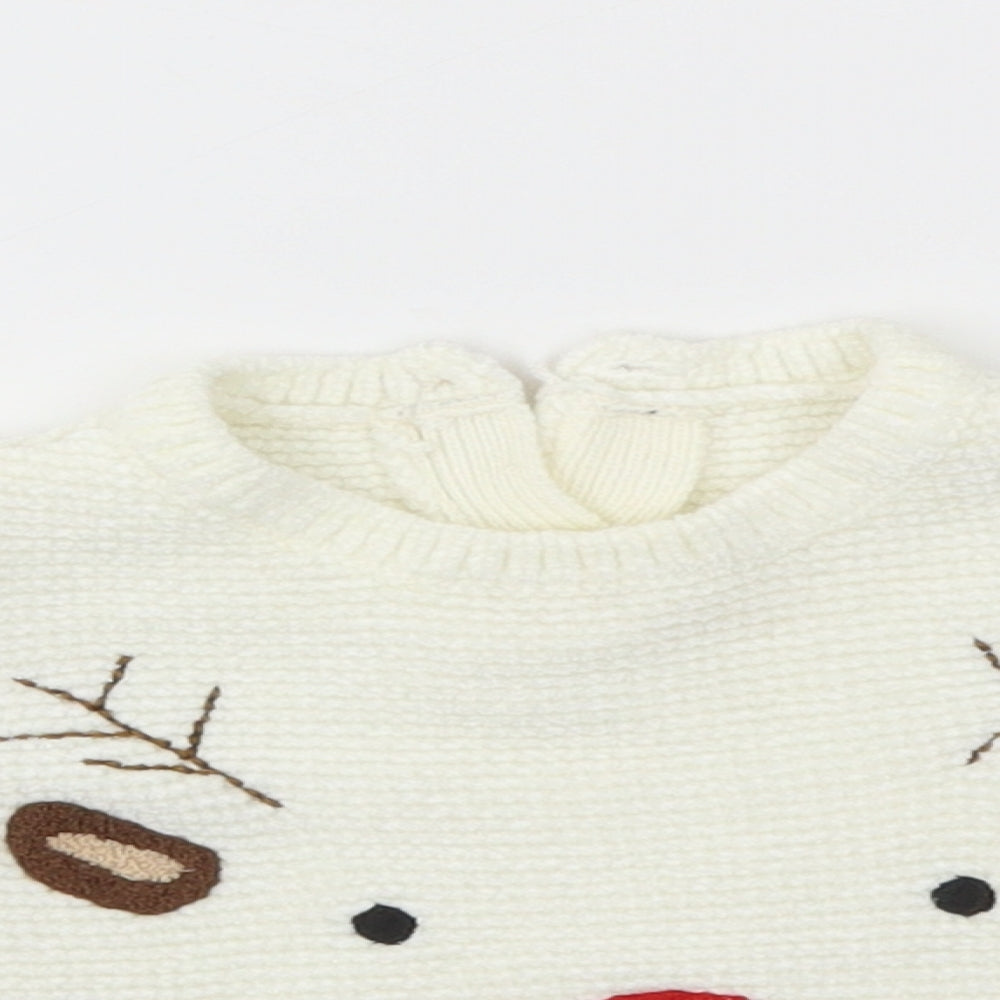 George Girls Ivory Animal Print  Pullover Jumper Size 3-6 Months