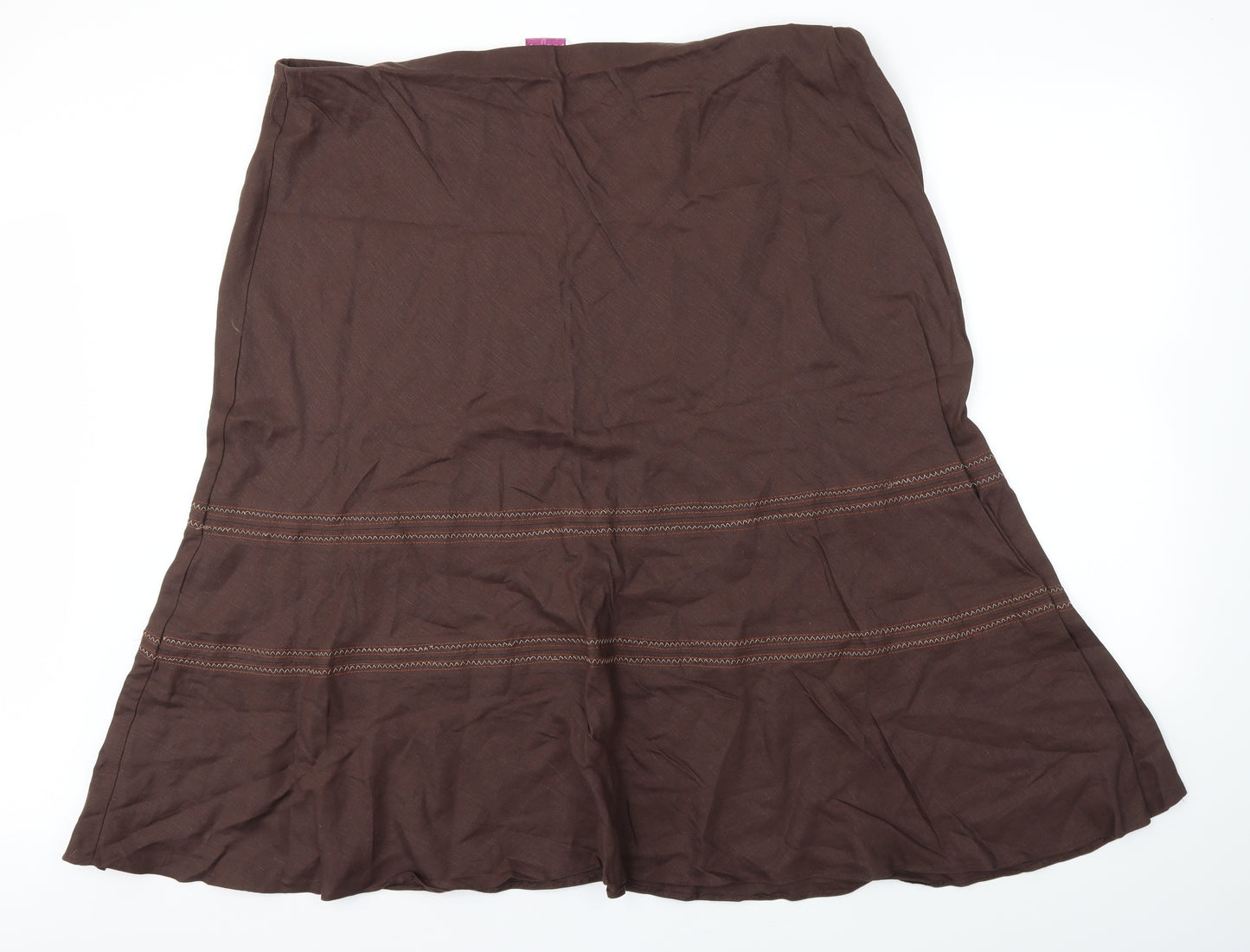Bonmarché Womens Brown   Maxi Skirt Size 24  - stretch waistband