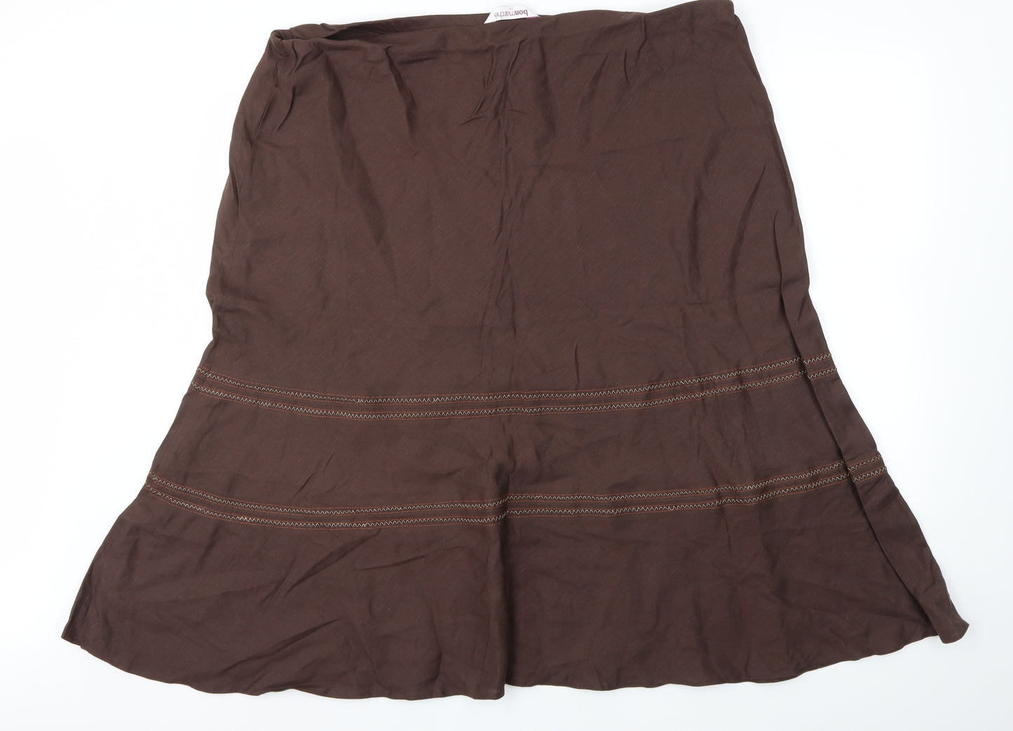 Bonmarché Womens Brown   Maxi Skirt Size 24  - stretch waistband