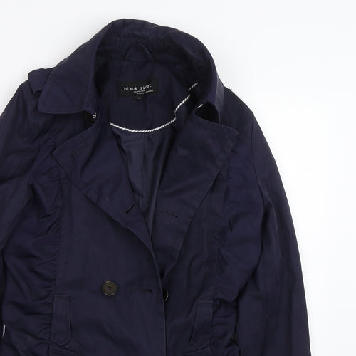 Black Rivet Womens Blue   Trench Coat Coat Size S