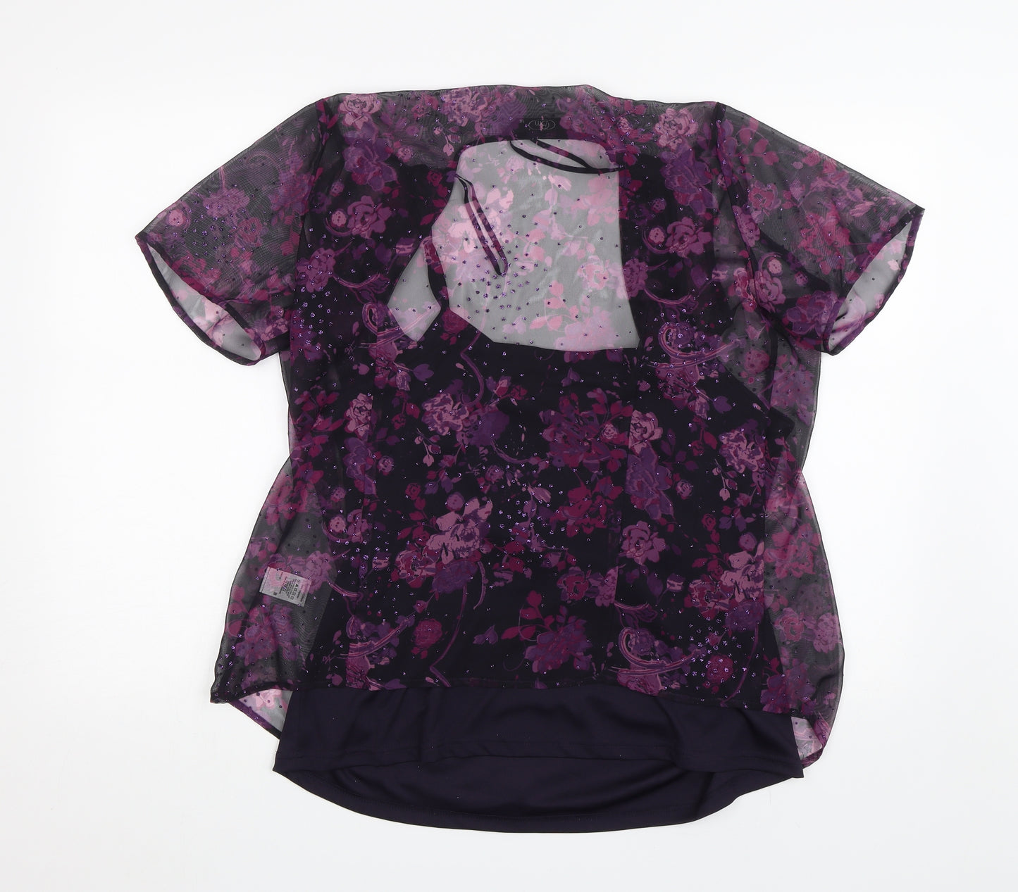 BM Womens Purple Floral  Kimono Tank Size 16