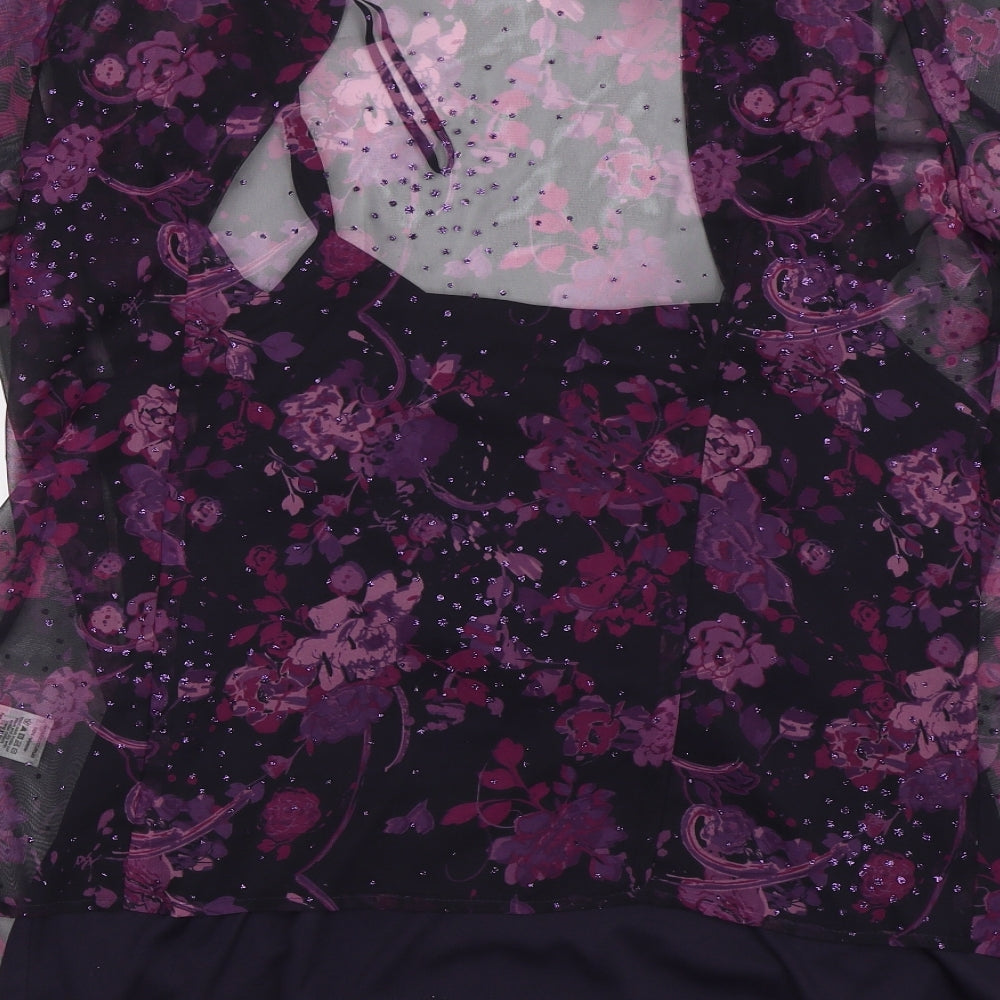 BM Womens Purple Floral  Kimono Tank Size 16