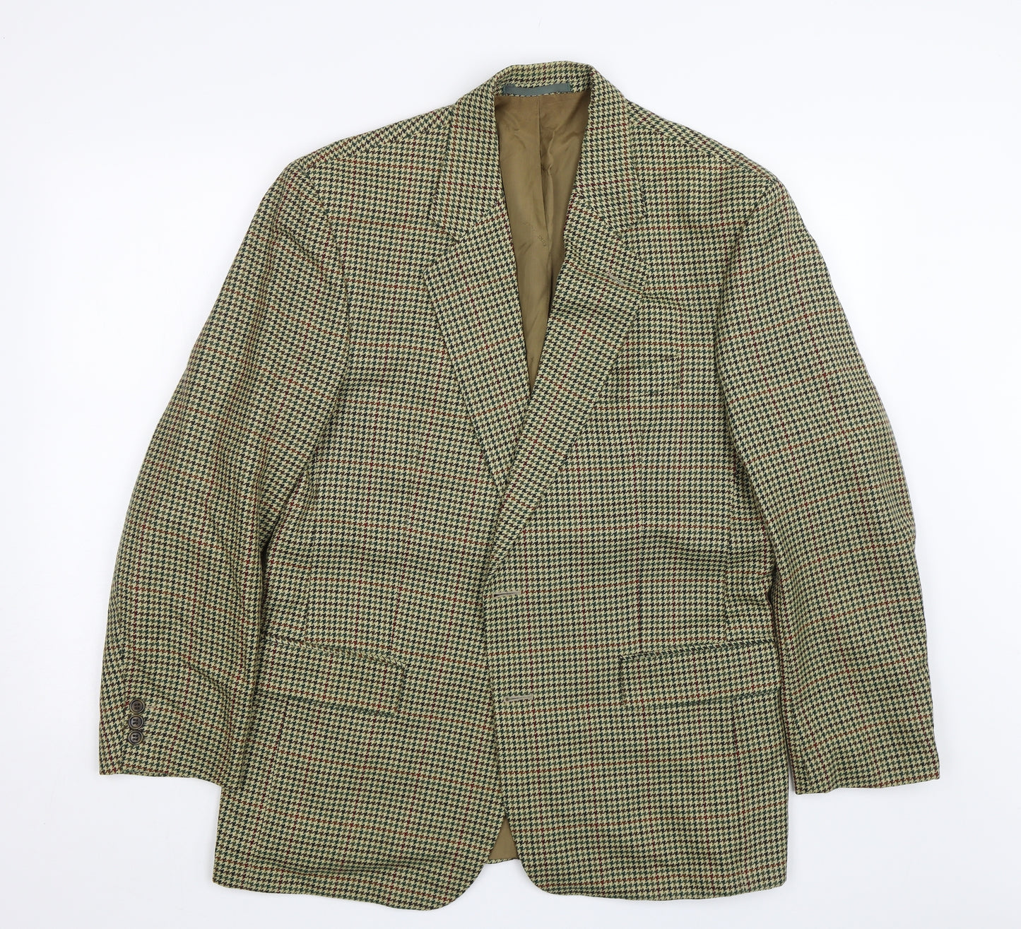 Kurt Geiger Mens Brown Houndstooth  Jacket Suit Size 42