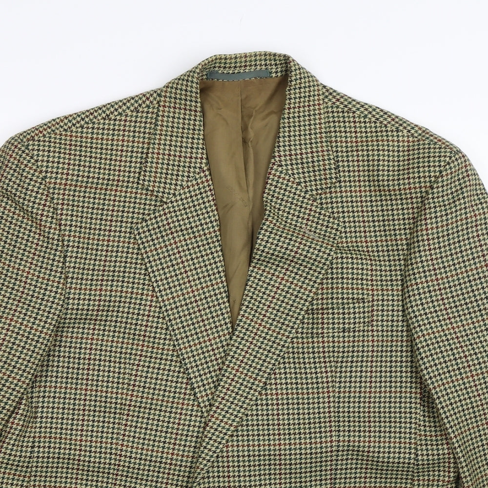 Kurt Geiger Mens Brown Houndstooth  Jacket Suit Size 42