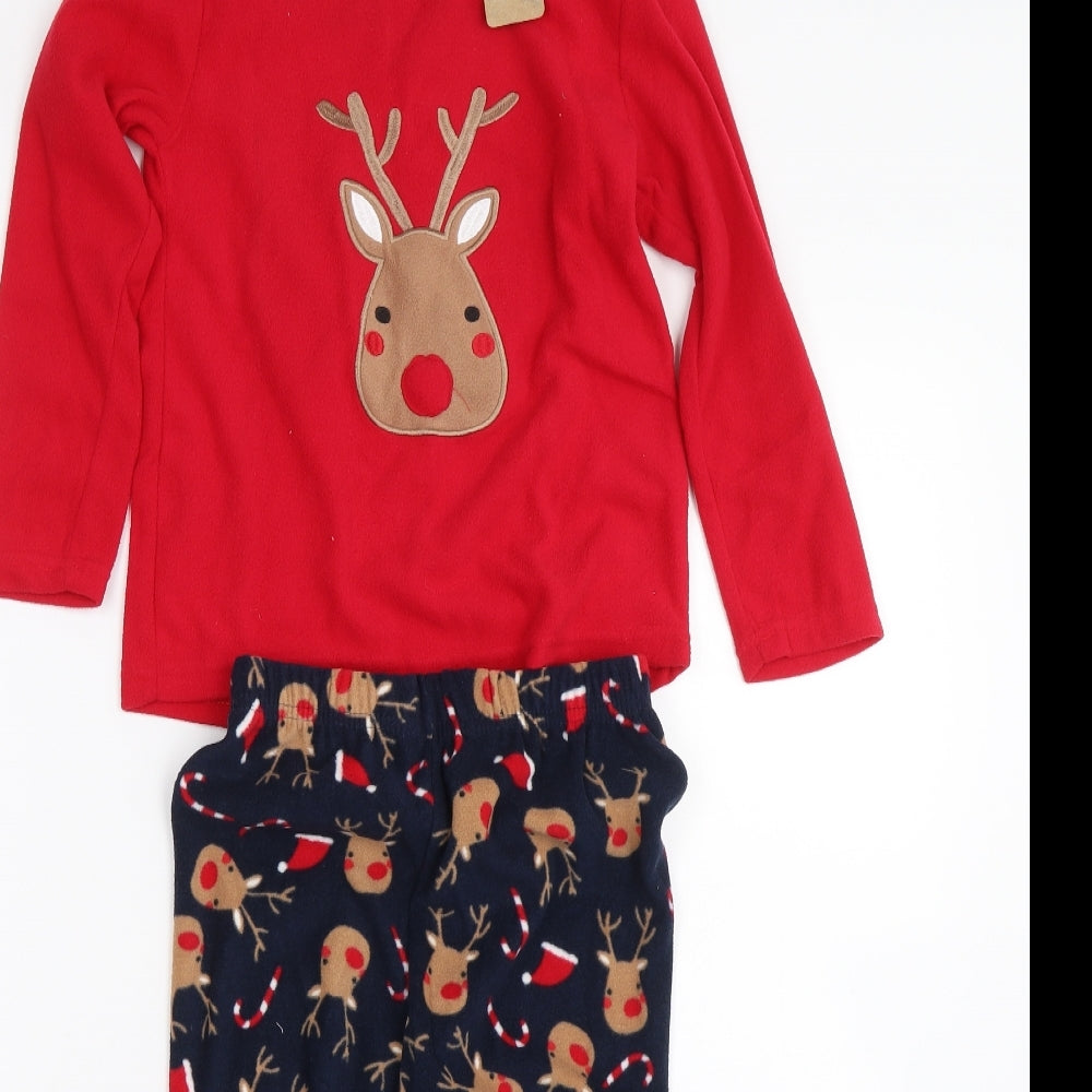 Primark Boys Red    Pyjama Set Size 5-6 Years  - Christmas