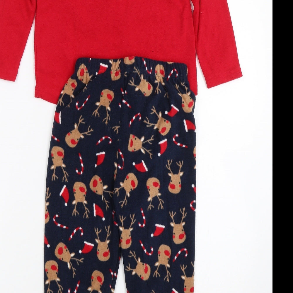 Primark Boys Red    Pyjama Set Size 5-6 Years  - Christmas