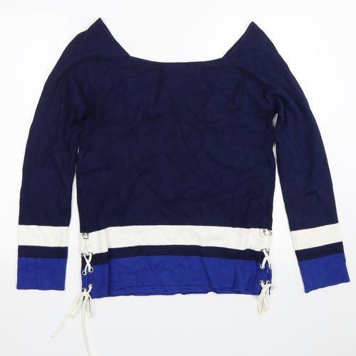 George Womens Blue Striped  Pullover Jumper Size 14