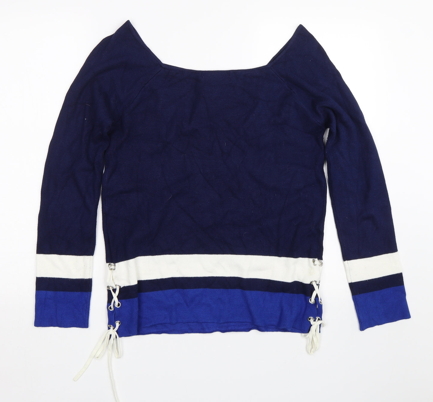 George Womens Blue Striped  Pullover Jumper Size 14