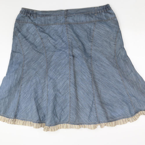 Union Blues Womens Blue  Denim Flare Skirt Size 26