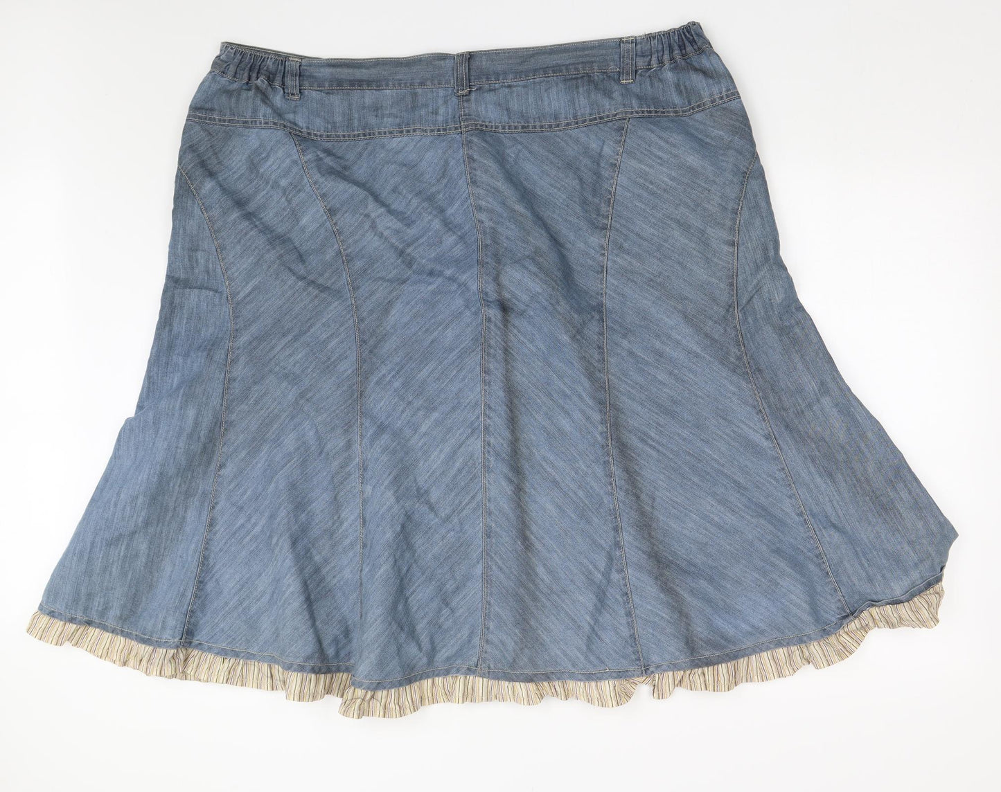 Union Blues Womens Blue  Denim Flare Skirt Size 26