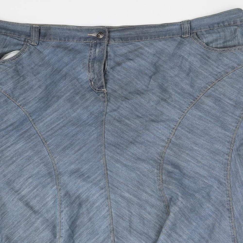 Union Blues Womens Blue  Denim Flare Skirt Size 26