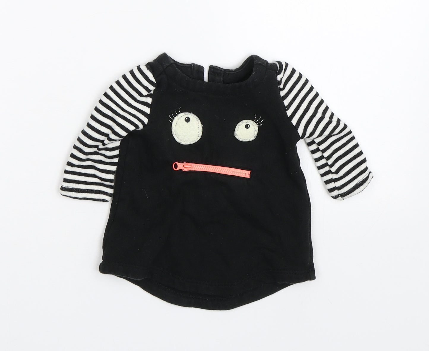 Gap  Girls Black Striped  Pullover Jumper Size 3-6 Months
