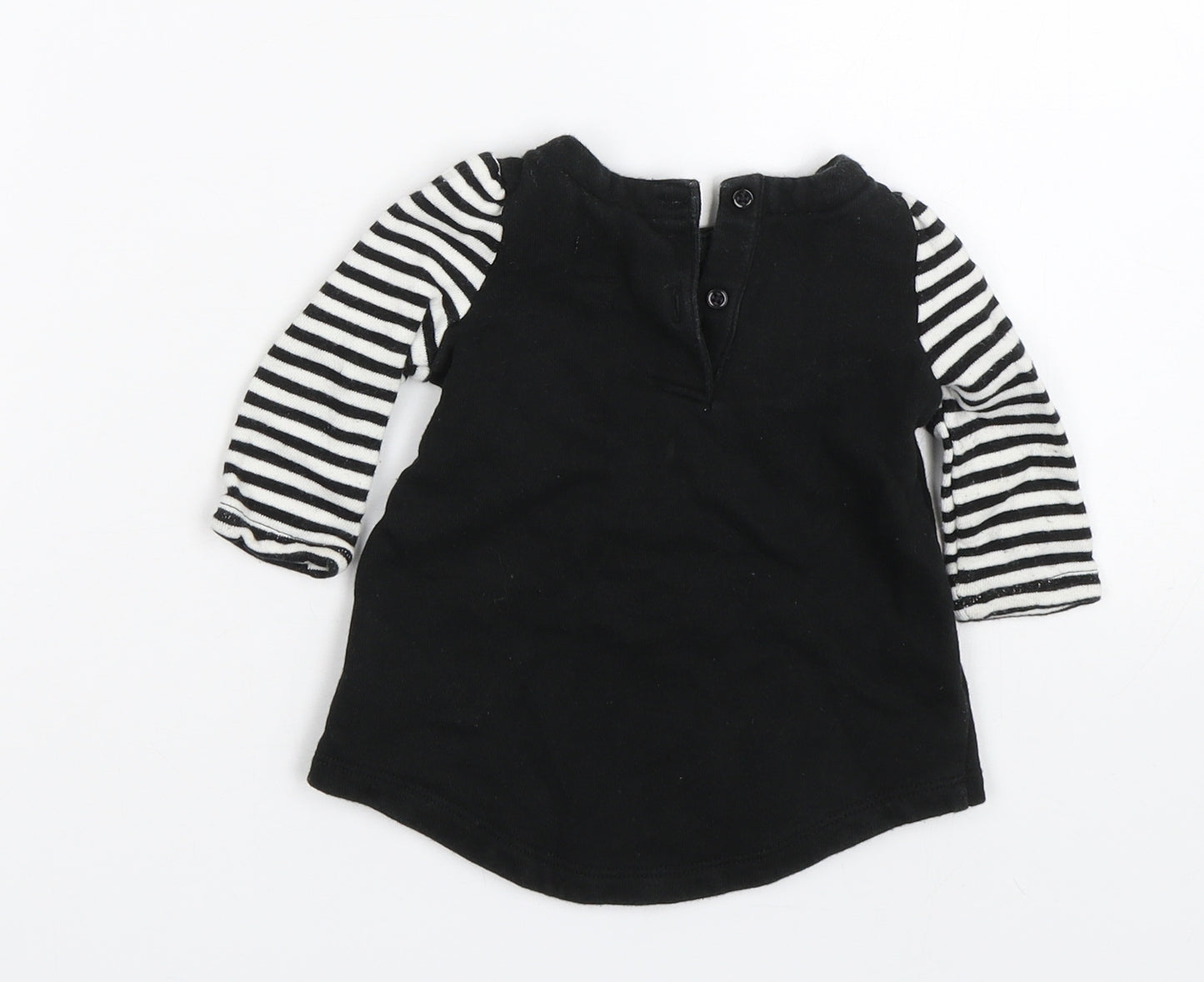 Gap  Girls Black Striped  Pullover Jumper Size 3-6 Months